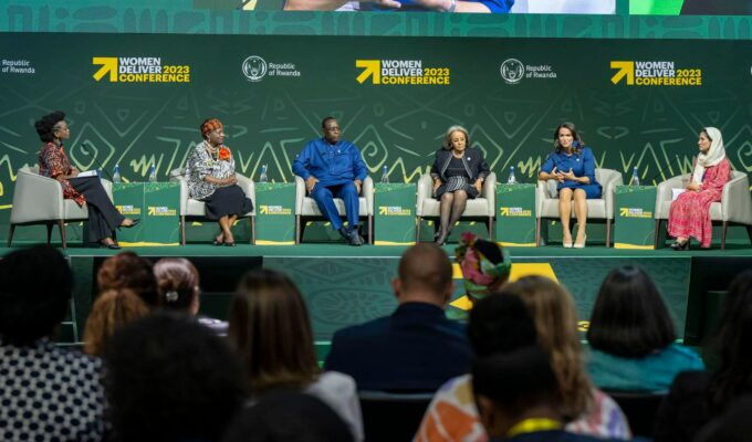 Photo of a powerpoint presentation on feedback for women deliver.